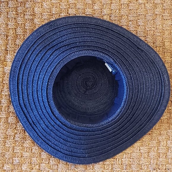Panama Jack Navy Paper Braid Sun Hat with Beads - Picture 8 of 11